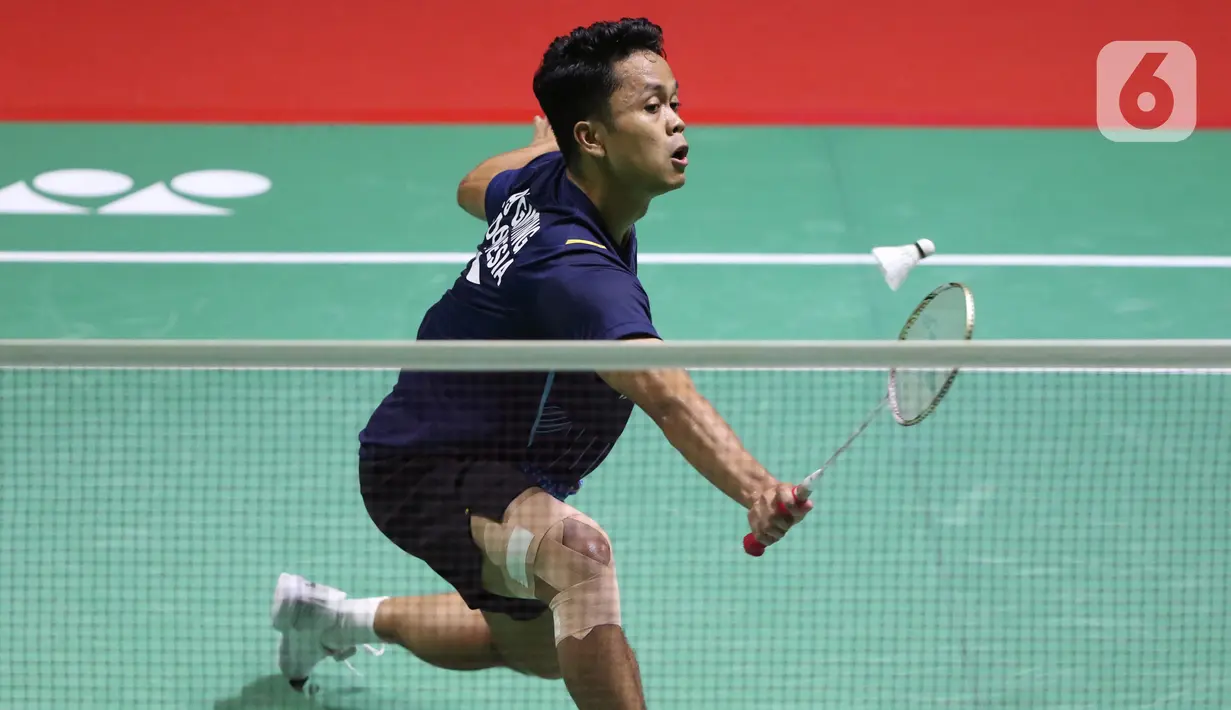Kemenangan ini mengantarkan Ginting ke perempatfinal Indonesia Open 2023. (Liputan6.com/Helmi Fithriansyah)