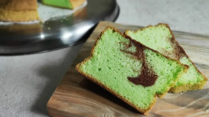 bolu pandan marmer coklat