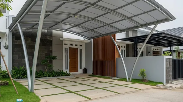 carport sederhana dari besi galvanis