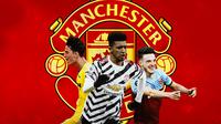 Manchester United - Pau Torres, Jadon Sancho, Declan Rice (Bola.com/Adreanus Titus)