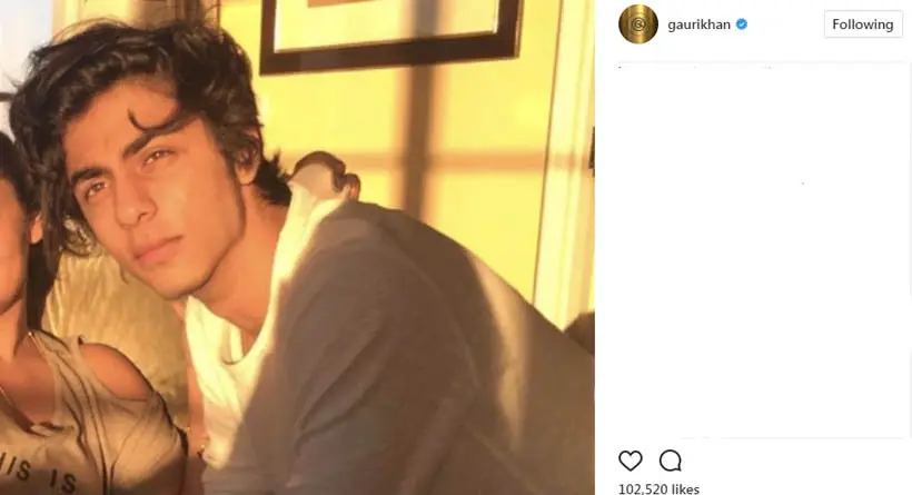 Gauri Khan diam-diam mengambil foto putranya, Aryan Khan dan mengunggahnya di Instagram. (Instagram)