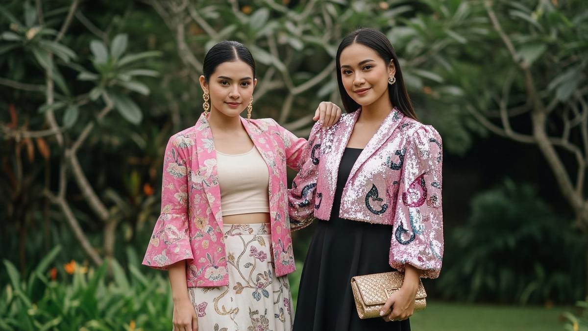 7 Gaya Mix &amp; Match Blazer Crop Top Batik Pink Pastel, Curi Perhatian di 2025