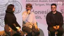 Music Consultant Hello Dangdut, David Tarigan memberi keterangan pers menjelang Festival SXSW 2019 yang akan digelar di Amerika Serikat, di Jakarta, Selasa (26/2). Bekraf akan mengirimkan 19 pelaku industri. (Liputan6.com/Fery Pradolo)