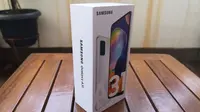 Kotak penjualan Samsung Galaxy A31. (Liputan6.com/Agustinus M. Damar)