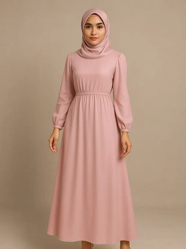 Model Gamis Midi untuk Liburan (Image by ChatGPT)
