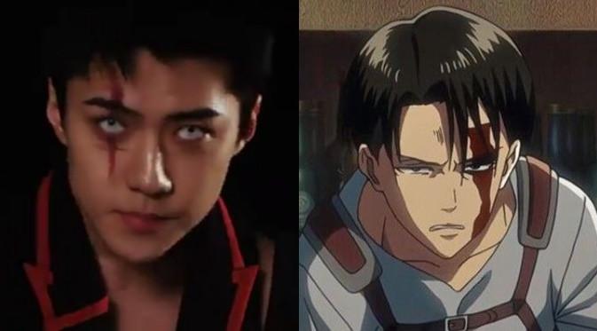 6 Cocoklogi Penampilan Sehun Exo Mirip Levi Ackerman Dalam Anime Attack On Titan Hot Liputan6 Com
