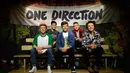 Museum lilin Madame Tussauds di London membuatkan 'kembaran' boyband One Direction, Rabu (6/8/14). (AFP PHOTO/Carl COURT)
