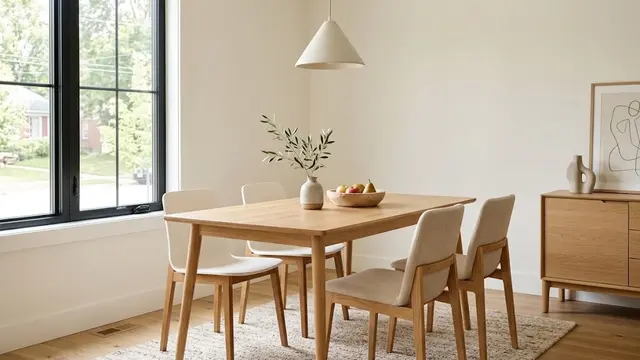 Meja Kayu dengan Desain Sederhana