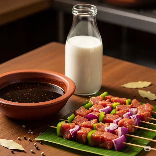 Bumbu Sate Kambing Sebelum Dibakar