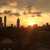 Matahari terbenam di Jakarta. (Istimewa)