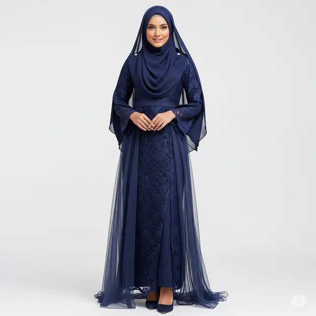 7 Model Gamis Brokat Lengan Belah Terpopuler untuk Tampil Anggun dan Modern