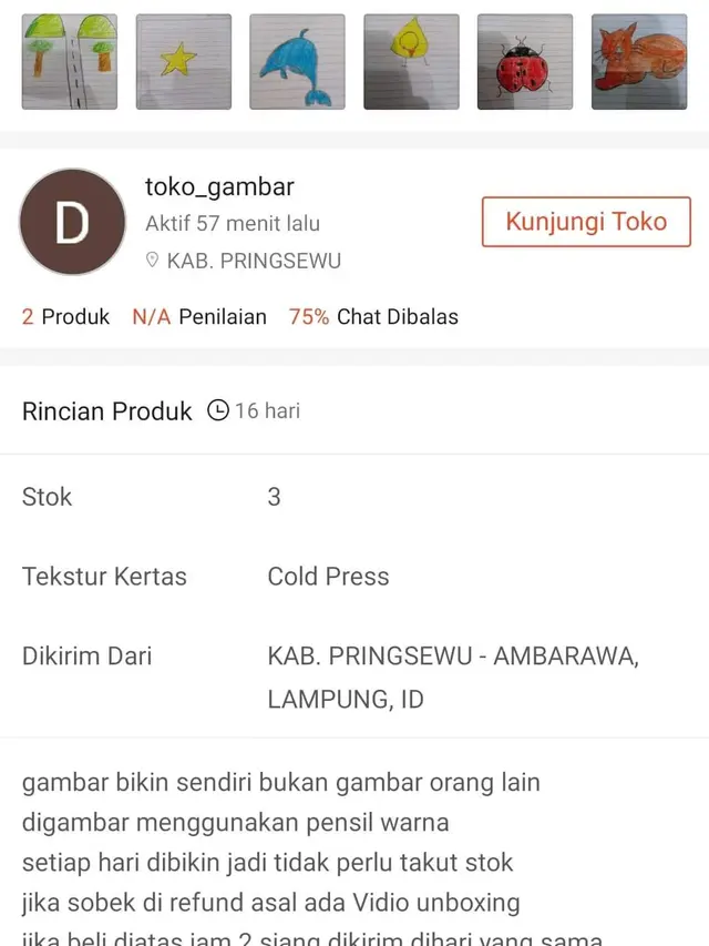 Viral Bocah SD Jualan Gambaran Tangannya di Marketplace, Bikin Kagum Warganet