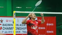 Tunggal putri Gregoria Mariska membawa Indonesia berbalik unggul2-1 atas Korea pada semifinal Asia Junior Championships 2015 (badmintonindonesia.org)
