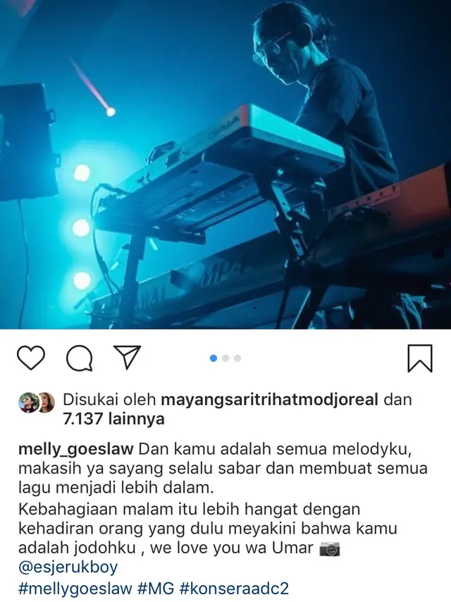 Unggahan Melly Goeslaw. (Foto: Dok. Instagram @melly_goeslaw)