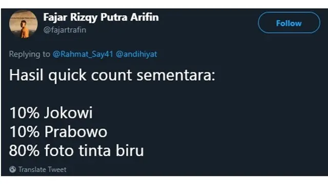 6 Hasil Quick Count Sementara Ala Netizen Ini Bikin Senyum-Senyum Sendiri