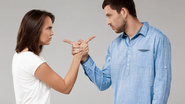 Ilustrasi pasangan bertengkar