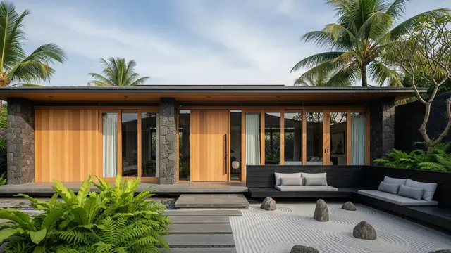Rumah 1 Lantai dengan Tempat Santai Depan Rumah