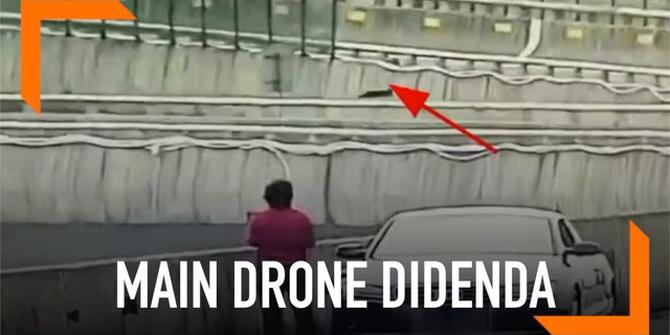 VIDEO: Wanita Ini Didenda karena Main Drone di Jalan Tol