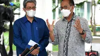 Kepala dan Wakil Otorita IKN Bambang Susantono 
dan Dhony Rahajoe di Istana Merdeka Jakarta. (Foto: Biro Pers Sekretariat Presiden)