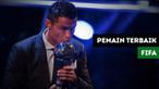Reaksi Cristiano Ronaldo setelah meraih gelar pemain terbaik FIFA 2017