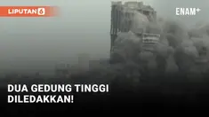 Dua gedung pencakar langit di dekat kota New Delhi India diledakkan. Hanya dalam waktu sekitar 10 detik saja kedua gedung tersebut hancur menjadi puing-puing.