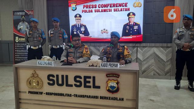 Konferensi pers Polda Sulsel (Liputan6.com/Fauzan)