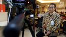 Direktur Utama PT Railink Heru Kuswanto saat wawancara di kantor Kapan Lagi Youniverse di Jakarta, Kamis (15/11). Kunjungan tersebut untuk bersilaturahmi dan melakukan wawancara seputar kereta bandara. (Liputan6.com/Johan Tallo)