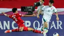 Hingga babak kedua usai, skor imbang 1-1 tidak berubah. Laga timnas Indonesia U-23 melawan Irak berlanjut ke babak tambahan 2x15 menit. (Karim JAAFAR/AFP)