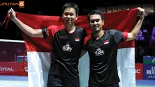 Banner Infografis Ahsan/Hendra Legenda Baru Bulu Tangkis. (Foto: Fabrice Coffrini/AFP)