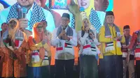 Koalisi Depok Bareng Bareng saat mendeklarasikan pasangan Imam-Ririn maju pada Pilkada Depok 2024, di salah satu hotel kawasan Margonda, Depok. (Liputan6.com/Dicky Agung Prihanto)