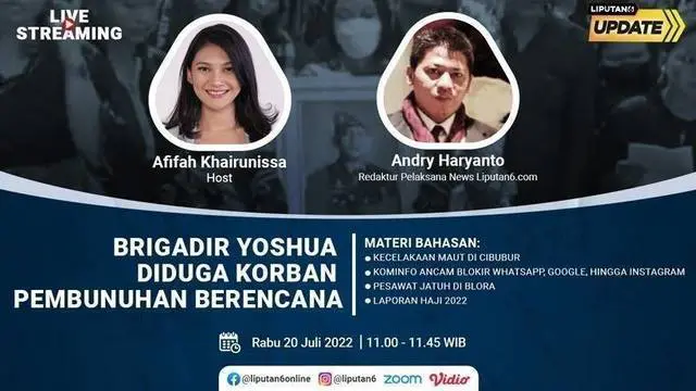 Liputan6 Update: Brigadir Yoshua Diduga Korban Pembunuhan Berencana
