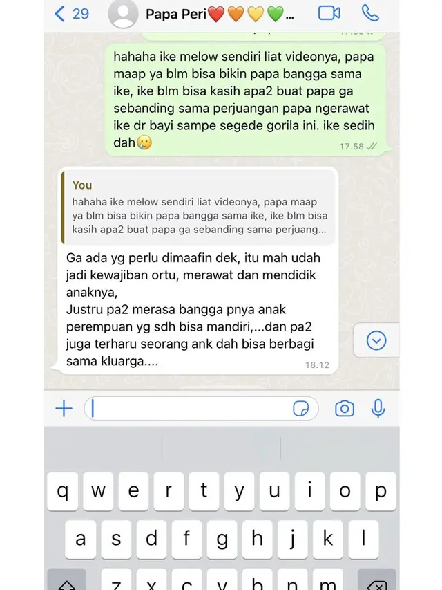 8 Chat Orang Tua Beri Semangat ke Anak Ini Bikin Haru