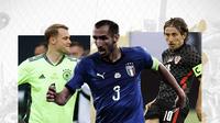 Manuel Neuer, Giorgio Chiellini dan Luka Modric. (Bola.com/Dody Iryawan)