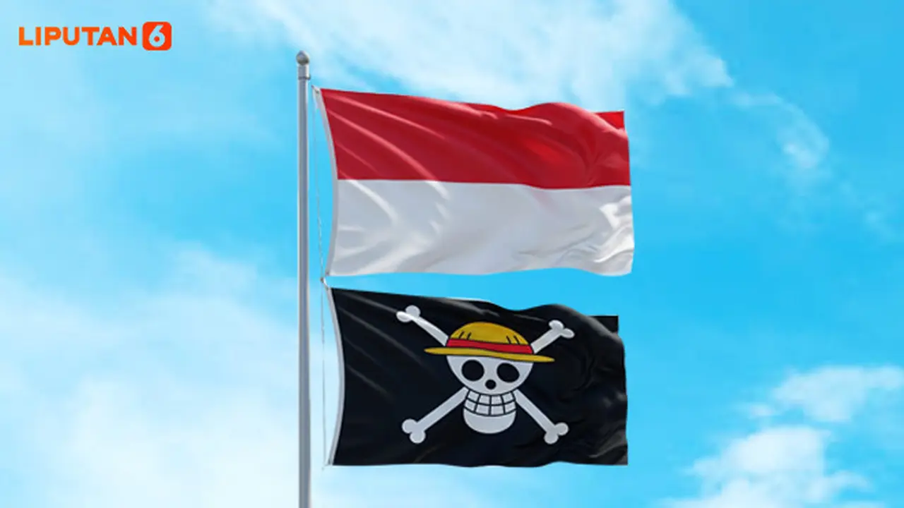 Banner Infografis Polemik Pengibaran Bendera One Piece Jelang Hari Kemerdekaan RI.