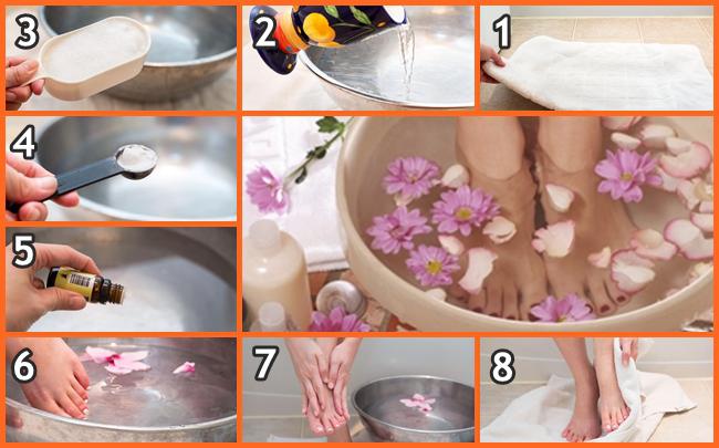 Membuat air rendaman untuk mengatasi pegal-pegal di kaki sekaligus melembutkan kulit. | Foto: copyright livestrong.com
