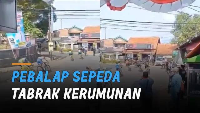 Tiba-tiba seorang pebalap keluar dari jalur dan menabrak kerumunan penonton depan warung.