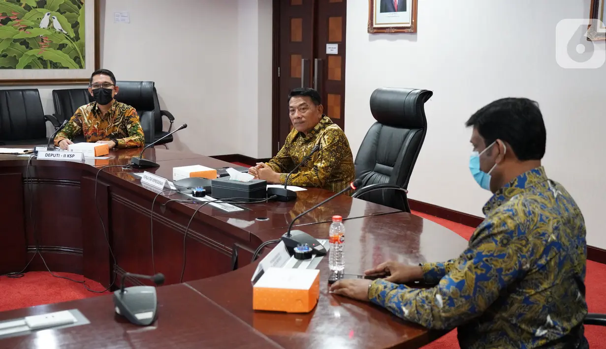 Suasana audiensi PT. Nestlé Indonesia dengan Kepala Staf Kepresidenan, Moeldoko di Jakarta (17/2/2022). PT Nestlé Indonesia mendukung program percepatan vaksinasi COVID-19 bagi anak usia 6-11 tahun dengan membagikan 4 juta produk MILO UHT ke 4.000 Sekolah Dasar di 50 kota. (Liputan6.com/HO/Nestle)