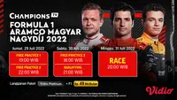 Link Live Streaming F1 GP Hungaria 2022 di Vidio Pekan Ini, 29-31 Juli 2022. (Sumber : dok. vidio.com)