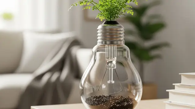 Pot Mini dari Bohlam Bekas