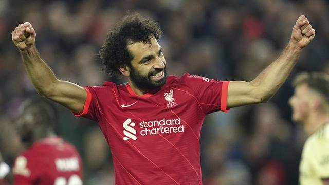 <span>Gol Liverpool disarangkan masing-masing oleh Sadio Mane, Diogo Jota, Mohamed Salah dan Takumi Minamino. (AP/Jon Super)</span>