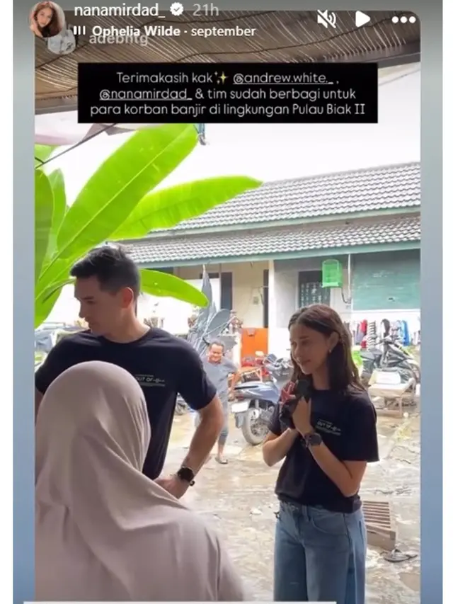 6 Potret Nana Mirdad dan Andrew White Bantu Korban Banjir Bali, Aksi Penuh Empati