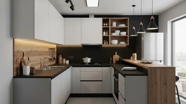 Model Dapur Minimalis Leter U, Fungsional untuk Rumah di Lahan Sempit/ Ilustrasi AI