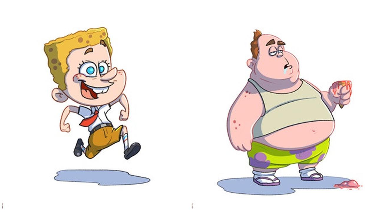Ilustrasi 6 Tokoh Kartun SpongeBob SquarePants Versi Manusia Ini Kreatif Banget