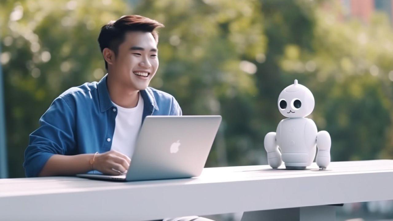 Ilustrasi bekerja dengan tool artificial intelligence.