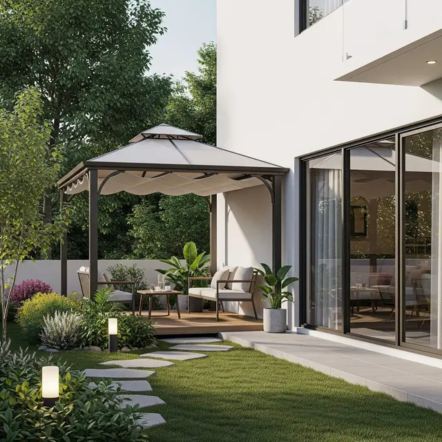 Inspirasi Gazebo Mungil di Samping Rumah Minimalis