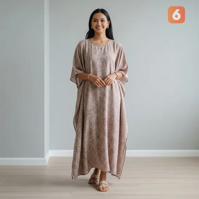 Daster Centini dengan Siluet Kaftan Minimalis