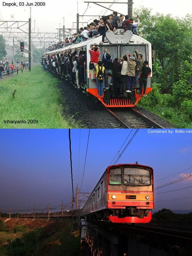 KRL dulu vs sekarang (foto: Trie Haryanto/brilio)