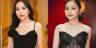 Lihat di sini beberapa potret gaya berani Prilly Latuconsina pakai dress hitam terbuka di dua acara All Access To Rossa 25 Shining Years.