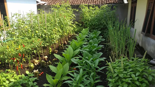 Inspirasi Kebun Sayur IRT Padat Panen untuk Rumah Tipe Sederhana (AI)