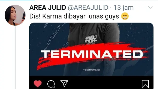 Unggahan soal Jessica Jane. (Foto: Dok. Twitter @areajulid)